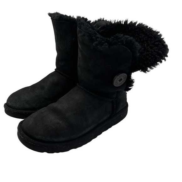 Ugg Bailey Button II Black Boots - Picture 1 of 6